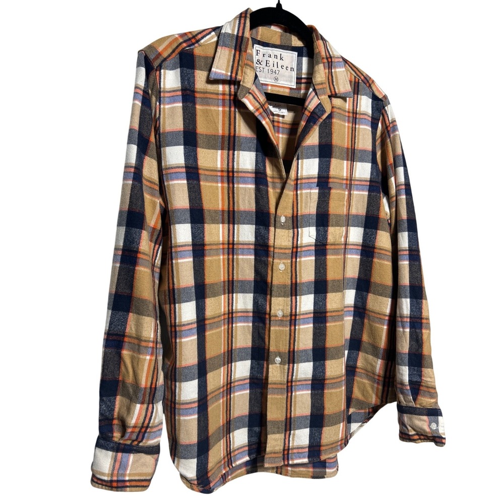 Frank Eileen "Eileen" Italian Plaid Flannel Shirt‎ Women's Sz M Retail: $248 EUC